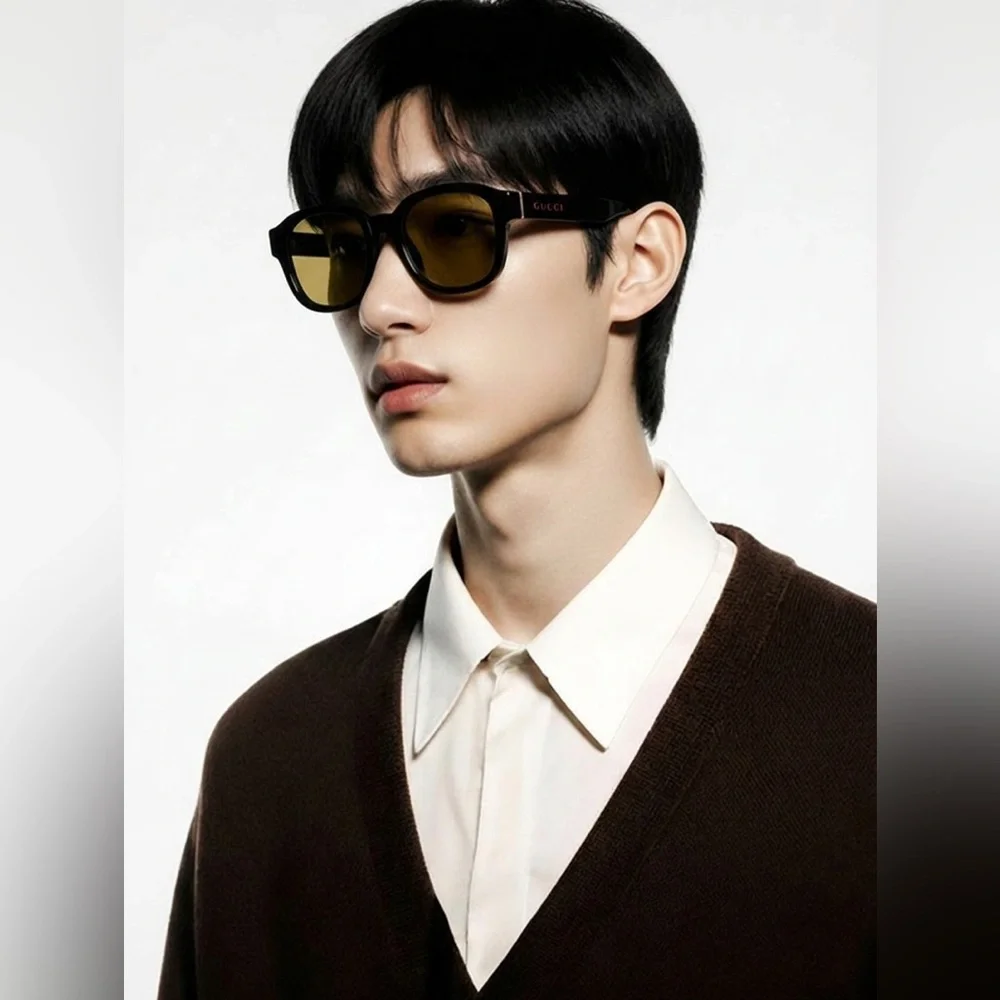 GUCCI GG1140SK-003 Unisex Classic Designer Sunglasses in Black & Gold/Brown 54mm